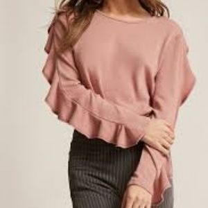 Flounce Brushed Knit Top